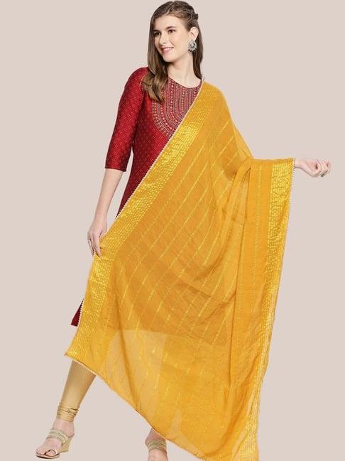 dupatta bazaar mustard self pattern dupatta