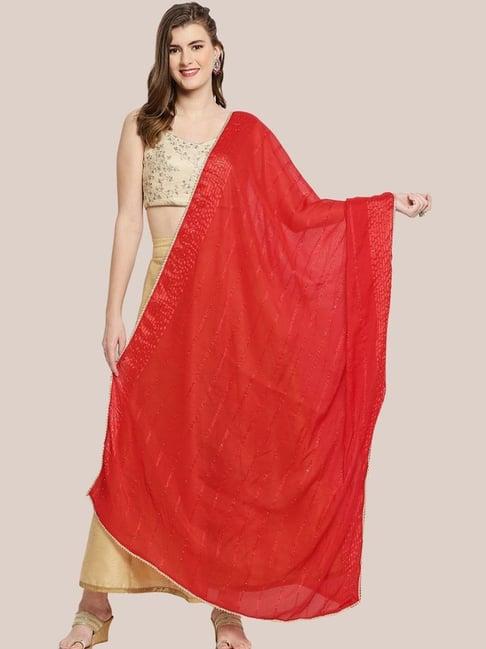 dupatta bazaar red self pattern dupatta