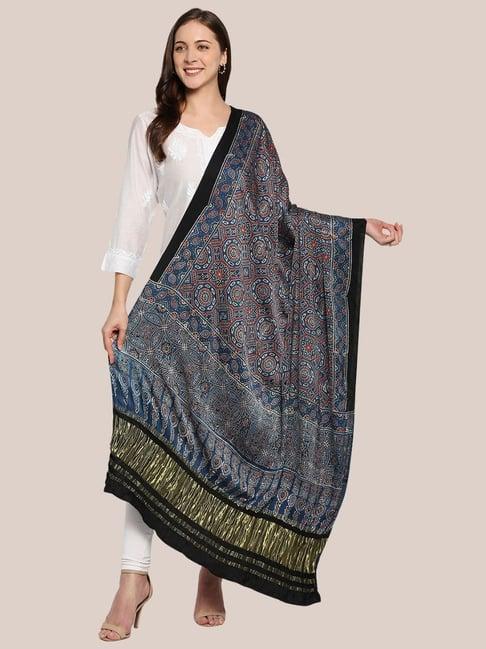 dupatta bazaar indigo printed dupatta