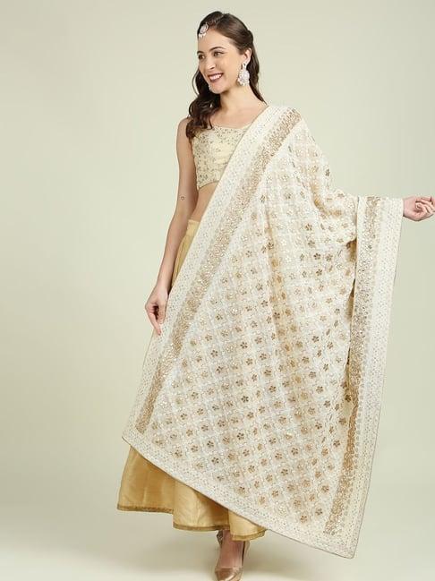 dupatta bazaar off white embroidered dupatta