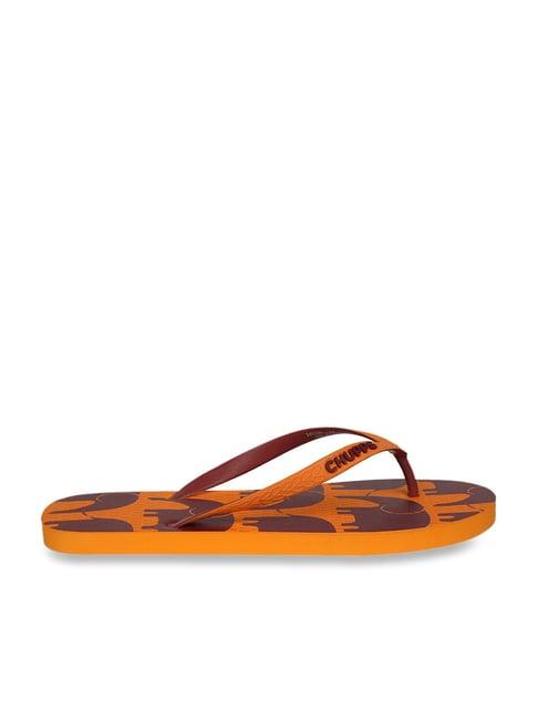 chupps men's orange flip flops