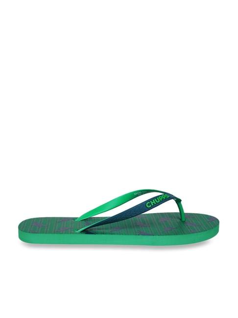 chupps men's blue & green flip flops