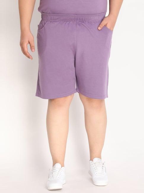 chkokko purple cotton regular fit shorts