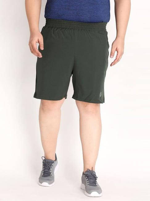 chkokko bottle green regular fit shorts