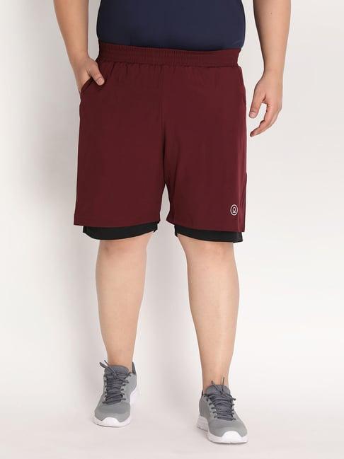 chkokko wine black regular fit shorts