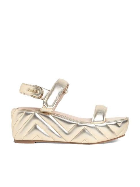 aldo women's golden back strap wedges