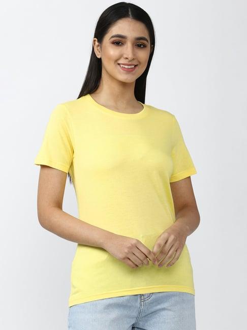 forever 21 yellow crew t-shirt