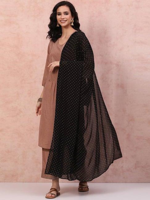 rangriti black polka dots dupatta