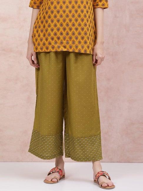 rangriti lime green polka dots palazzos