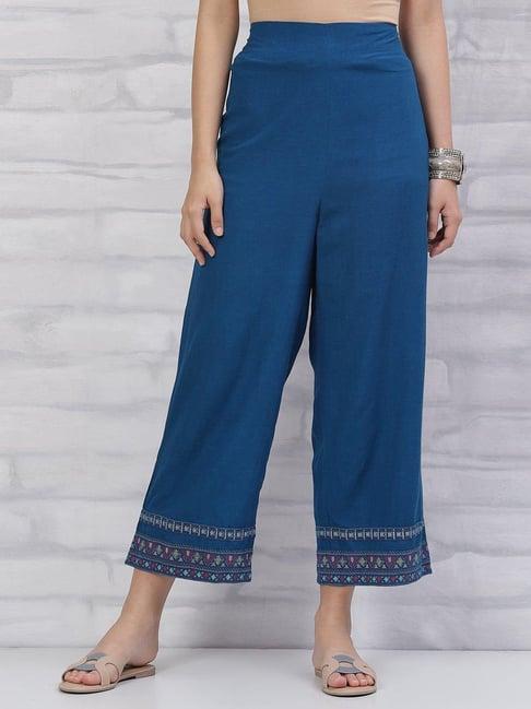 rangriti blue regular fit palazzos