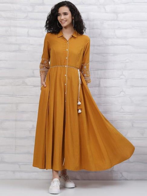 rangriti mustard maxi dress