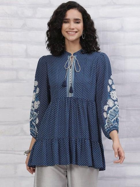 rangriti blue printed tunic