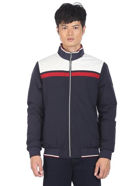 arrow sport navy full sleeves high neck jacket