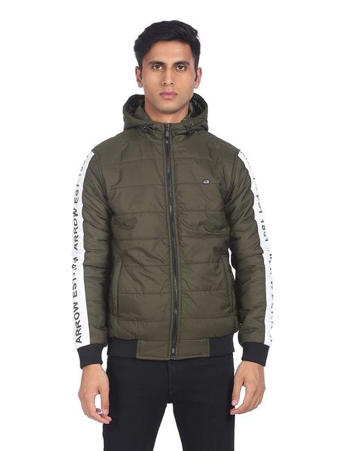 arrow olive full sleeves hooded jacket