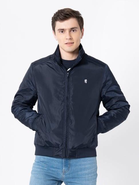 red tape navy full sleeves high neck jacket