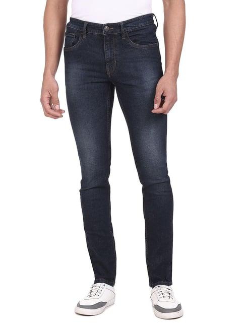 arrow sport dark blue slim fit lightly washed jeans