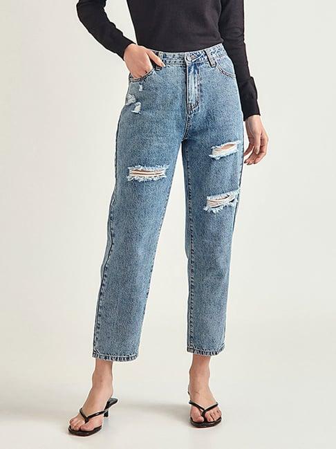 cover story blue regular fit jeans