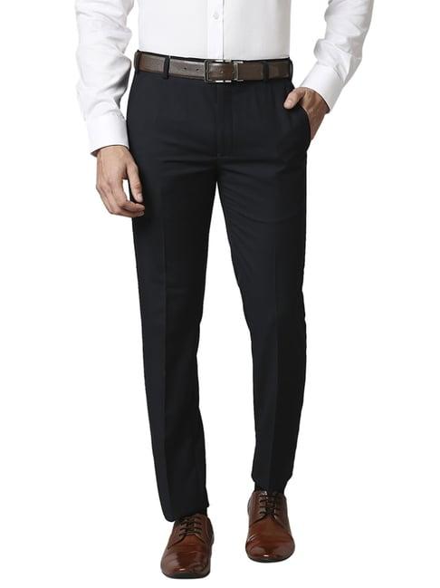 park avenue black super slim fit trousers