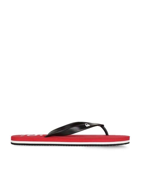 united colors of benetton men's black flip flops