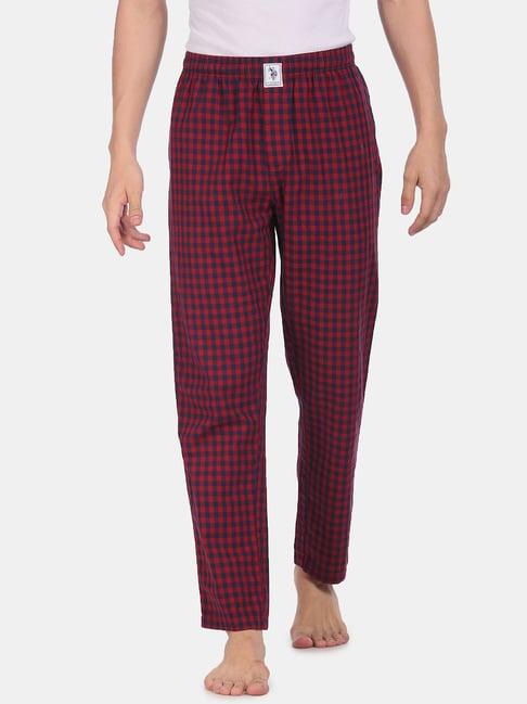 u.s. polo assn. red & blue regular fit pyjamas