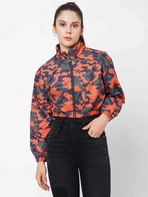 pepe jeans multicolor full sleeves cropped jacket