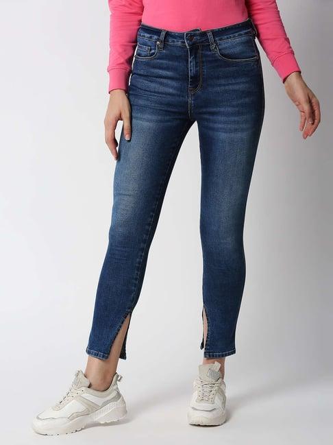 pepe jeans blue skinny fit high rise jeans