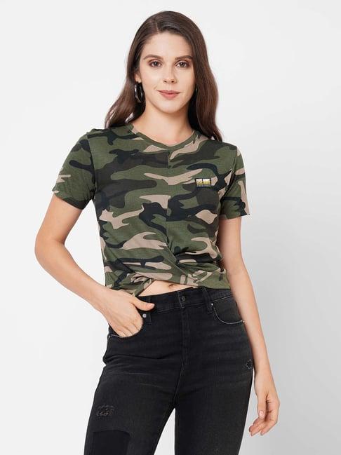 pepe jeans green printed t-shirt