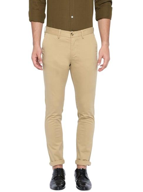 basics beige skinny fit trousers