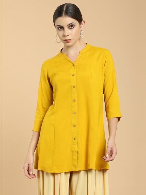 soch yellow regular fit tunic