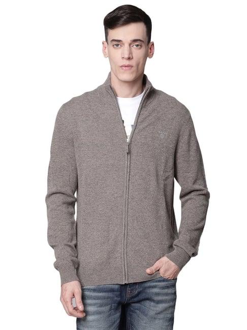 gant grey mock collar sweater