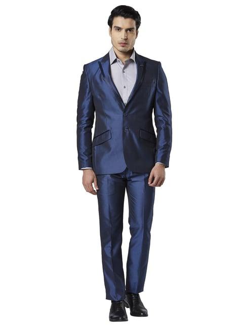 raymond blue slim fit two piece suit