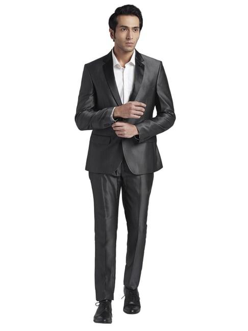 parx grey regular fit two piece suit