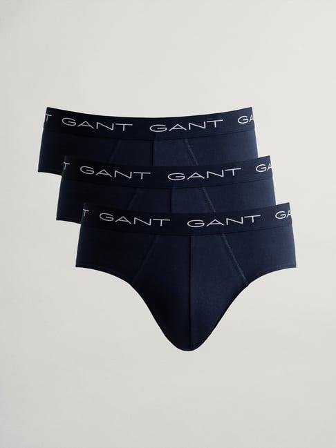 gant navy regular fit briefs - pack of 3