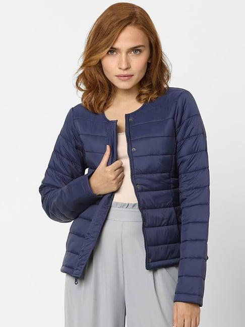 vero moda navy solid jacket