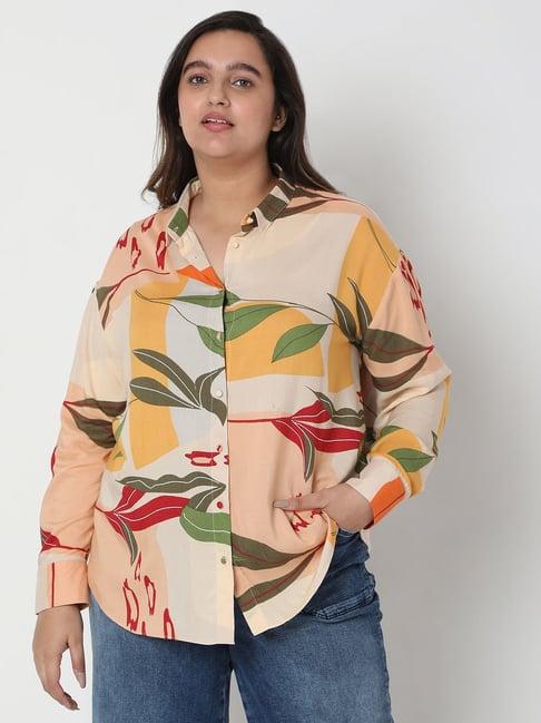 vero moda curve multicolor printed casual shirt