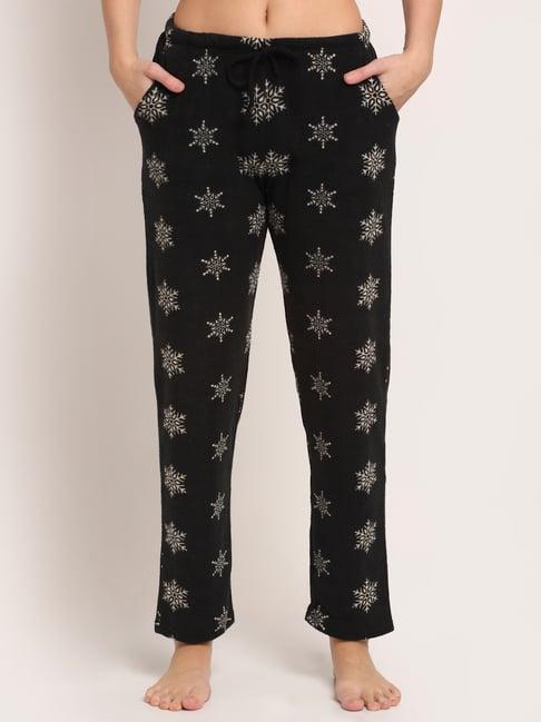 kanvin black printed lounge pants