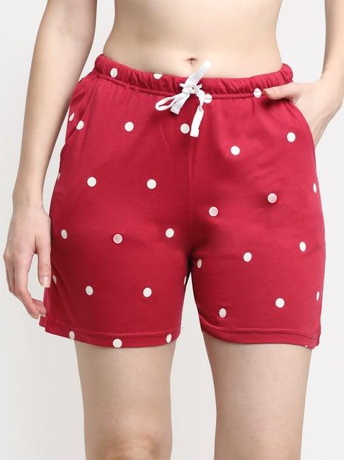 kanvin red printed shorts