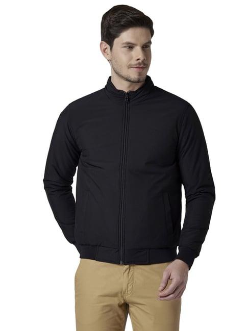 park avenue black regular fit jacket