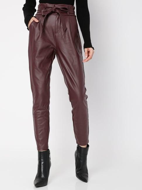 vero moda brown skinny fit pants