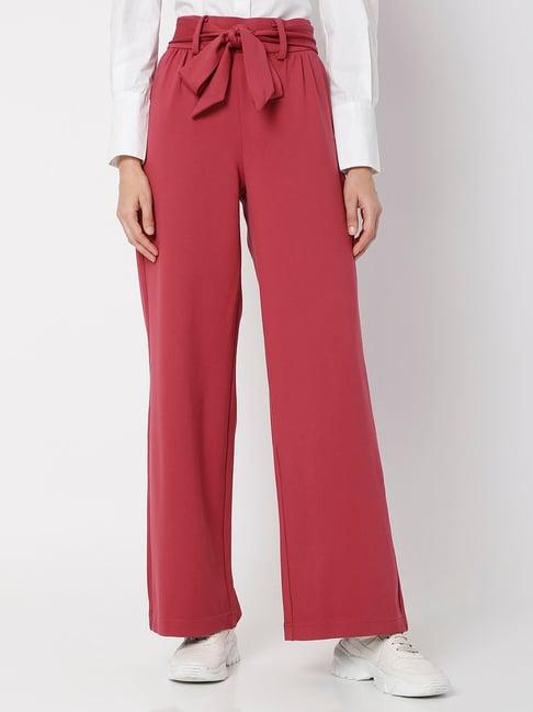 vero moda red regular fit pants