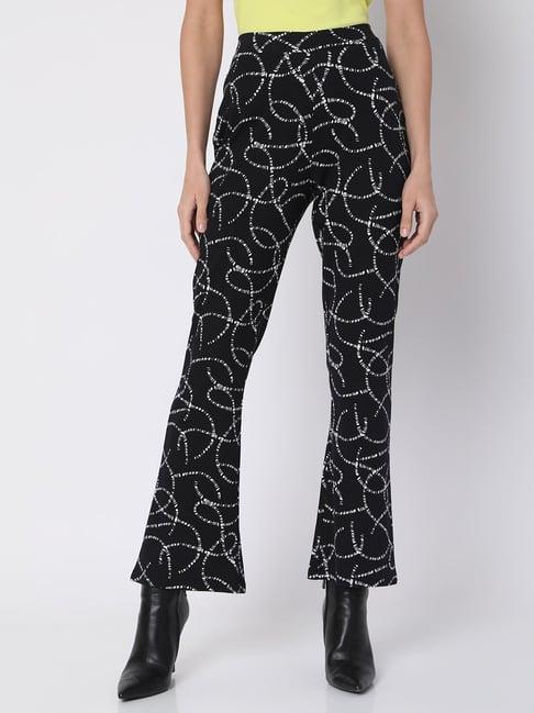 vero moda black printed pants