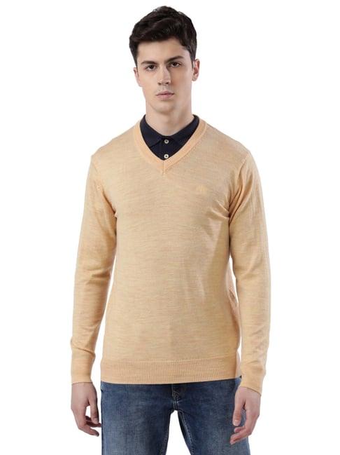 raymond yellow regular fit sweater