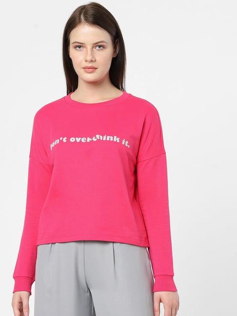 vero moda pink graphic print sweatshirt