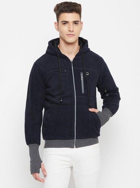 duke navy full sleeves hooded sweatshirt