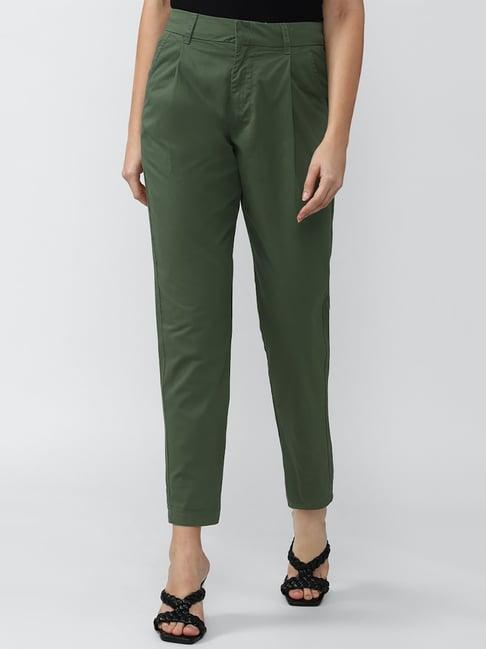 forever 21 green pleated trousers