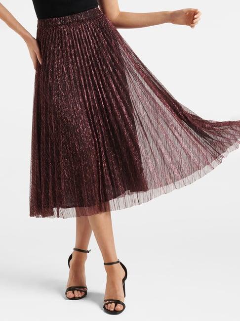 forever new maroon embellished skirt