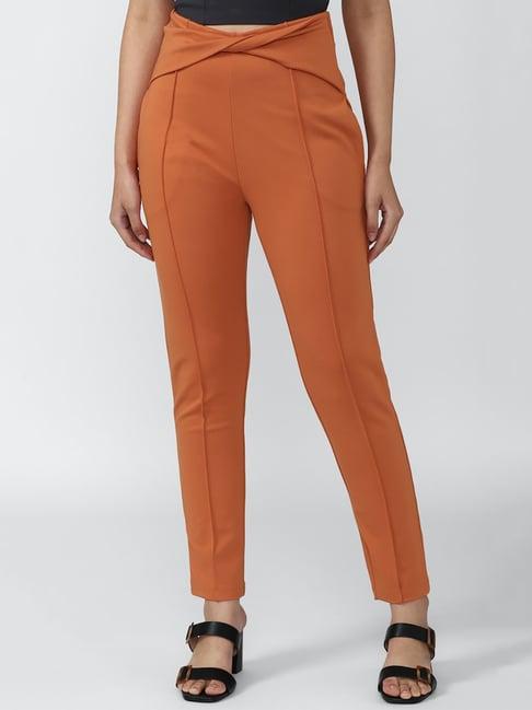 forever 21 orange regular fit pants