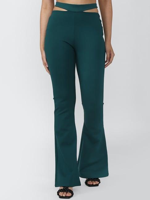 forever 21 green regular fit pants