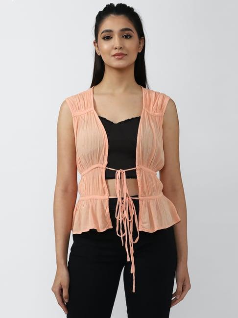 forever 21 peach sleeveless shrug