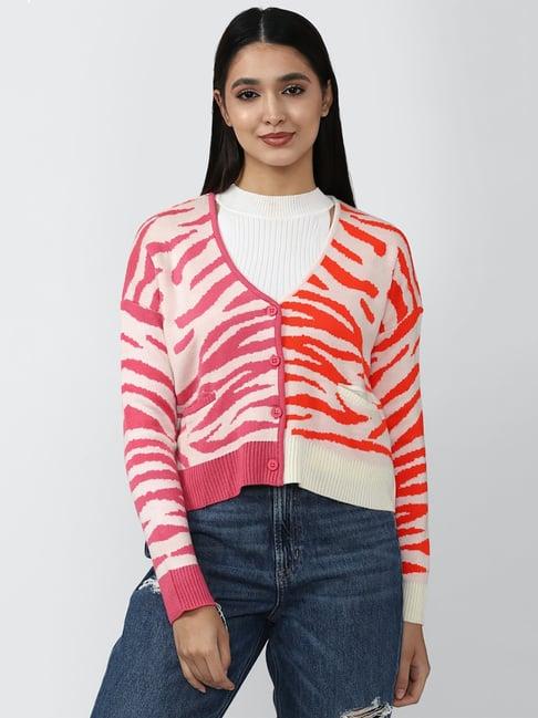 forever 21 multicolor round neck cardigan